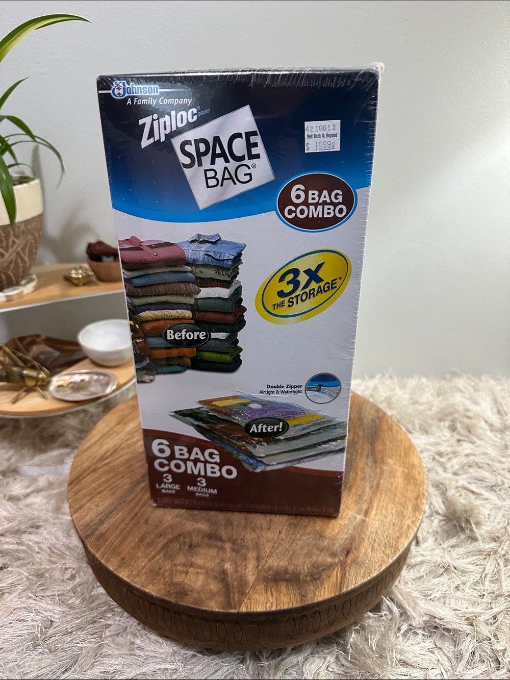 Ziploc Space Bag 6-Bag Combo 3‎ Large 3 Medium Vacuum Storage Bags New Sealed